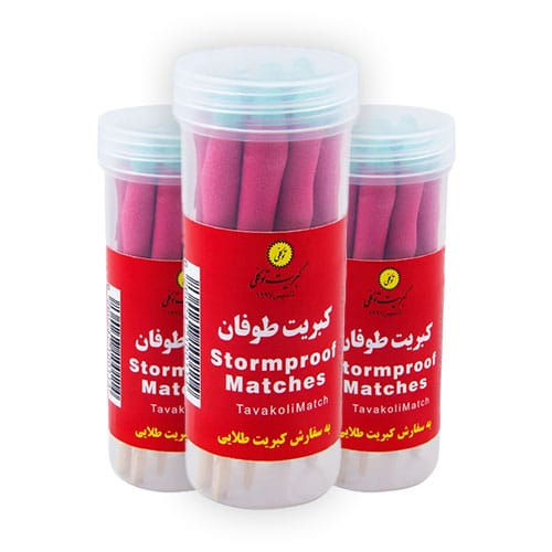 کبریت توکلی مدل طوفان بسته 3 تایی (ویژه کمپینگ)